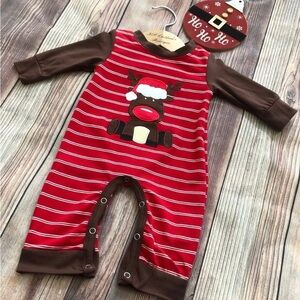 NWT INFANT BOYS REINDEER BOUTIQUE OUTFIT